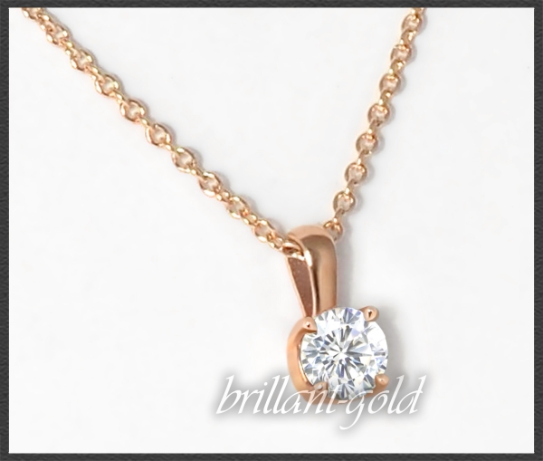Brillant Anhänger & Kette 585 Gold; 0,47ct, River D